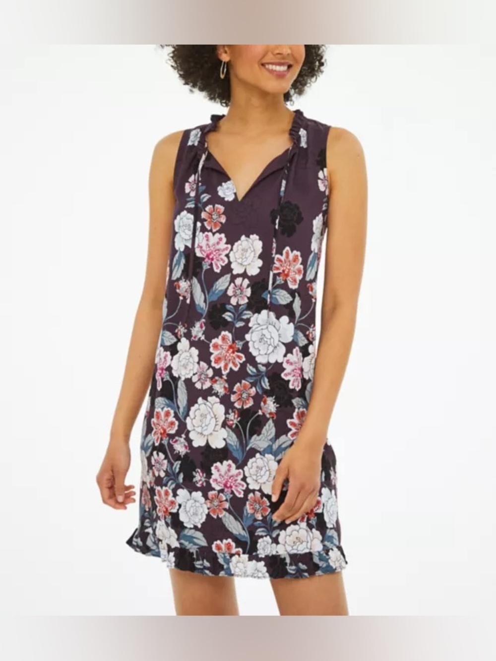 Loft Outlet Women's Floral Sundress Purple
Size SP Light Weight